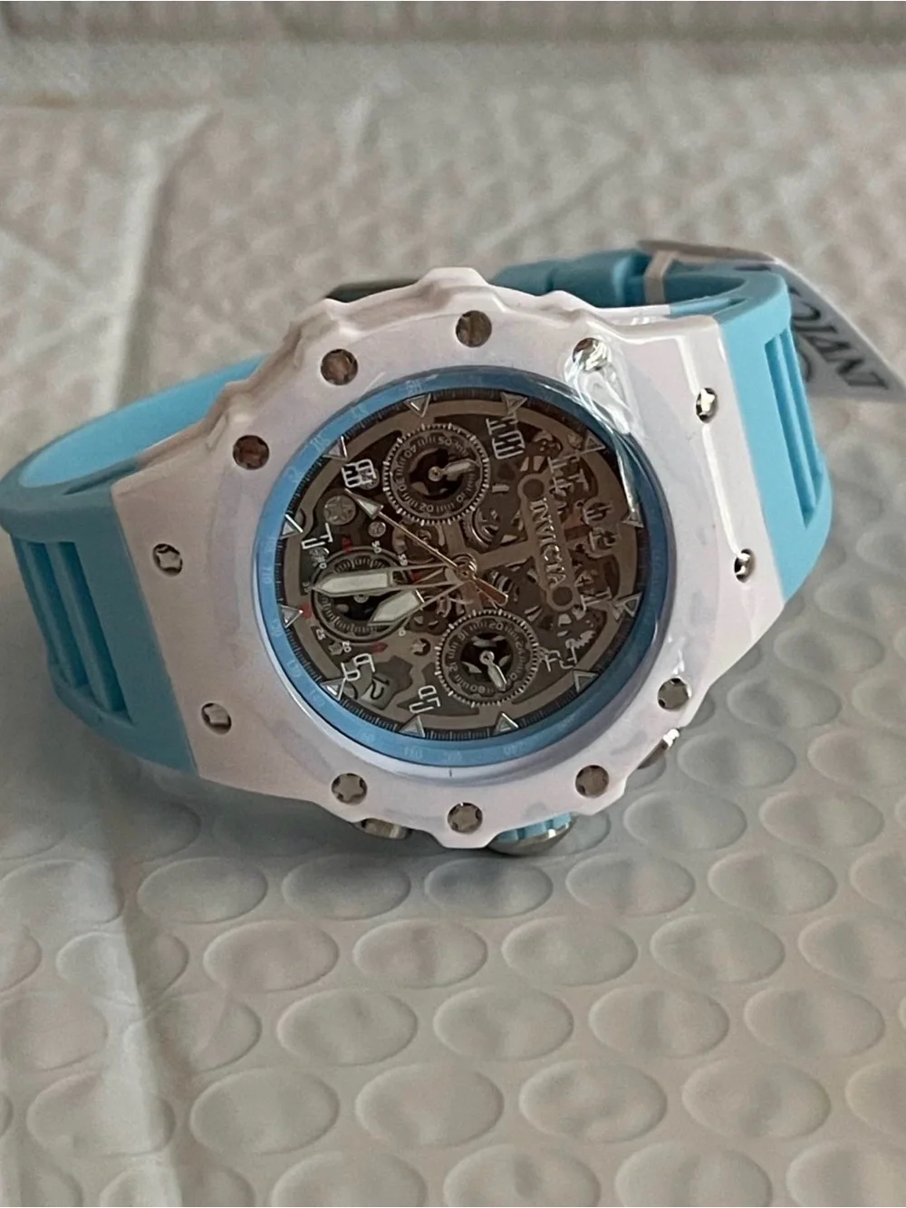Invicta Racing Apexium Light Blue & white Unisex Watch - 41mm,New